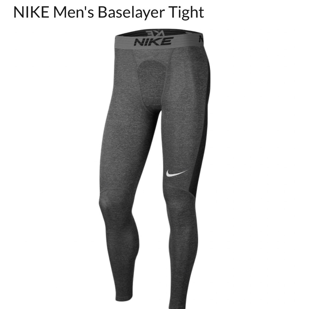 NWT Mens Nike Dri Fit Base layer gray & black tights